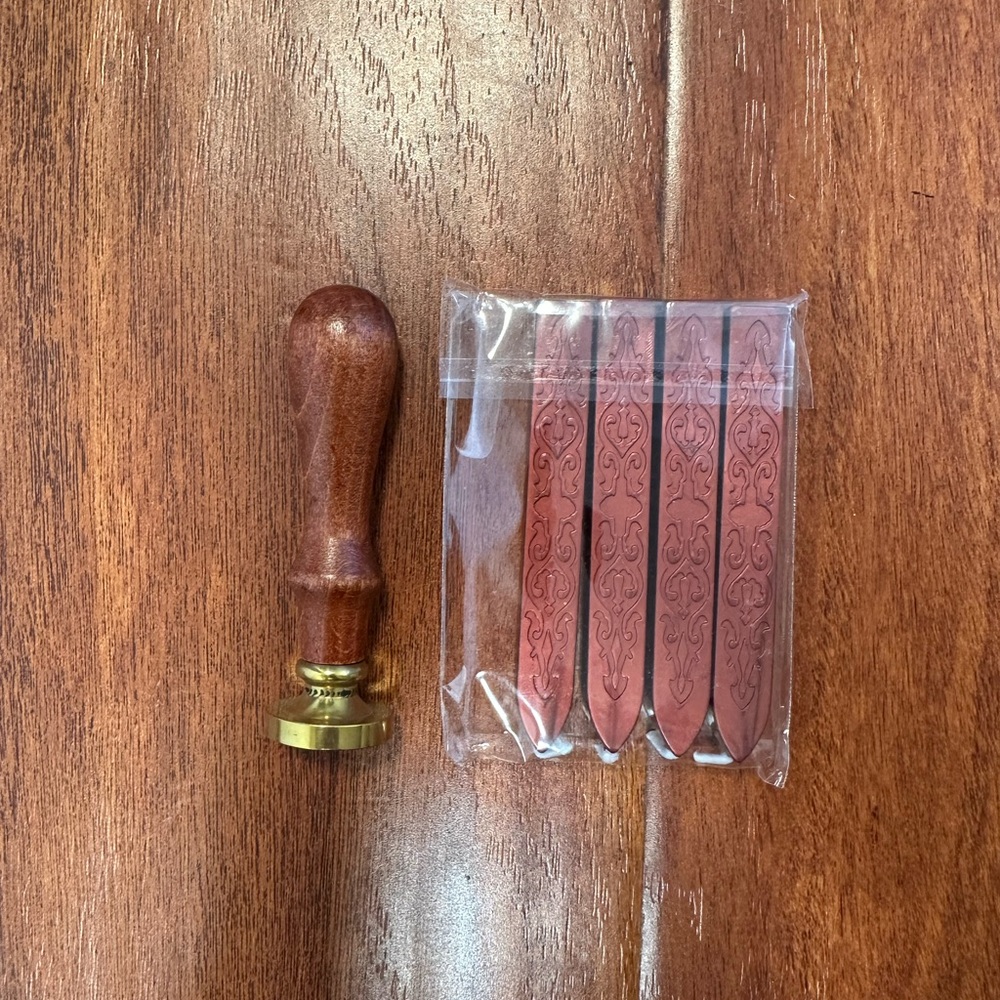 Elegant Brown Wax Seal Stamp Kit